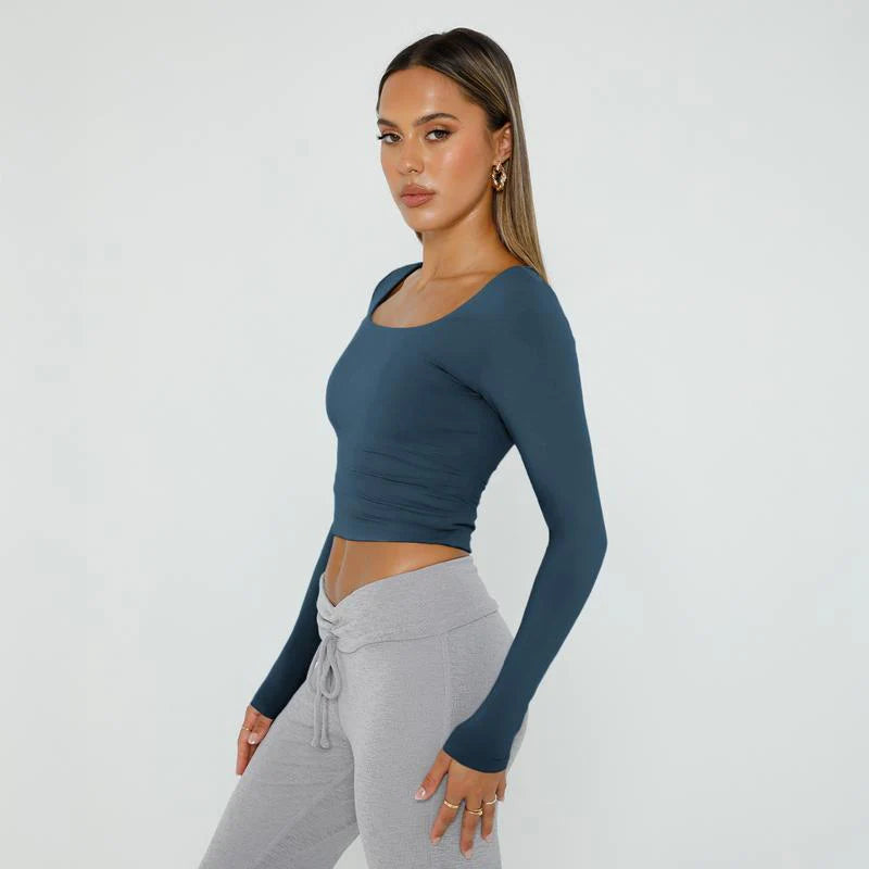 Sculpted Elegance Long Sleeve Top