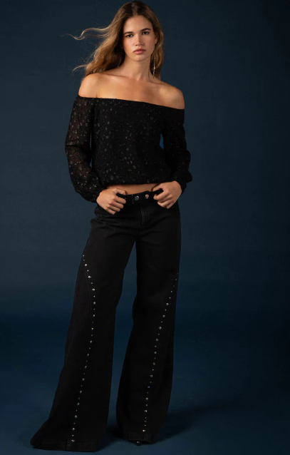 Lace-Up Statement Denim Pants