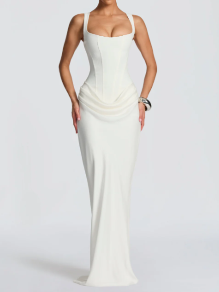 Sleek Sculpted Satin Dress