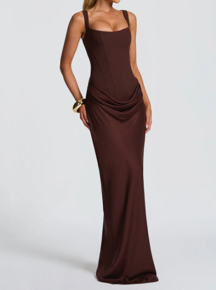 Sleek Sculpted Satin Dress