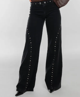 Lace-Up Statement Denim Pants