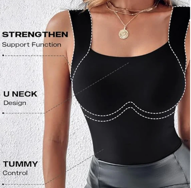 Supportive U-Neck Bodysuit