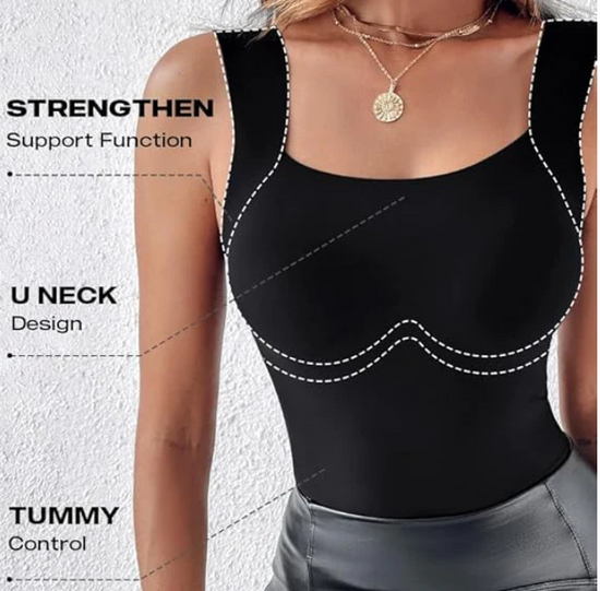 Supportive U-Neck Bodysuit