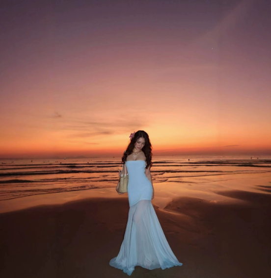 The Strapless Sheer-Hem Maxi DressThe Strapless Sheer-Hem Maxi Dress