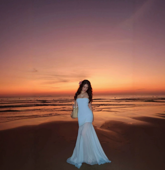 The Strapless Sheer-Hem Maxi DressThe Strapless Sheer-Hem Maxi Dress