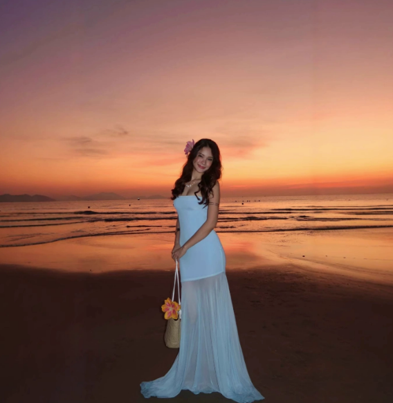 The Strapless Sheer-Hem Maxi DressThe Strapless Sheer-Hem Maxi Dress