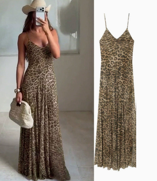The Leopard Cami Maxi Dress