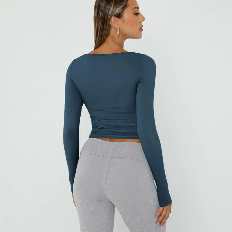 Sculpted Elegance Long Sleeve Top